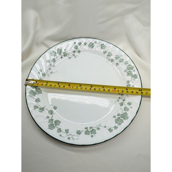 Corelle Callaway Ivy Pattern Dinner Plate Swirl Green Rim 10 1/4" Vintage Fairy - Picture 6 of 7